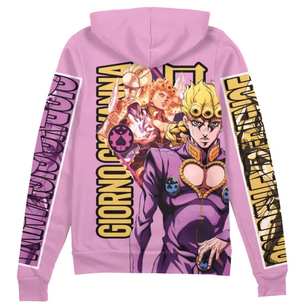 Anime Giorno Giovanna Jojos Bizarre Adventure Streetwear Zip Hoodie Jacket