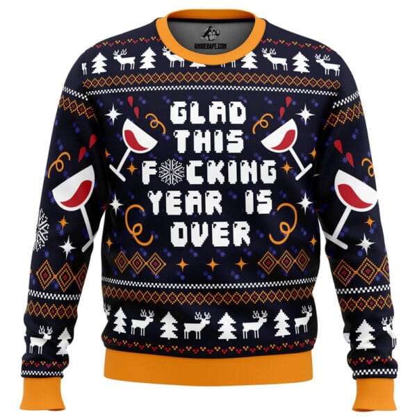 Glad This Fucking Year Is Over Pop Culture Ugly Christmas Sweater