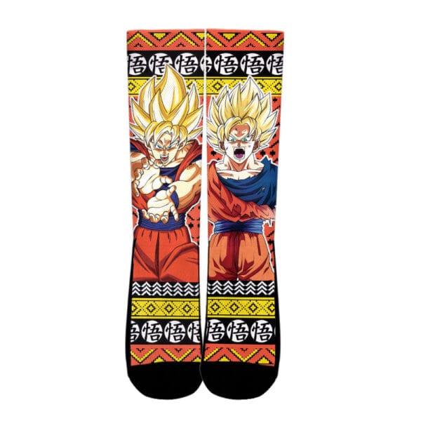 Goku Super Saiyan Socks Dragon Ball Custom Ugly Christmas Anime Socks