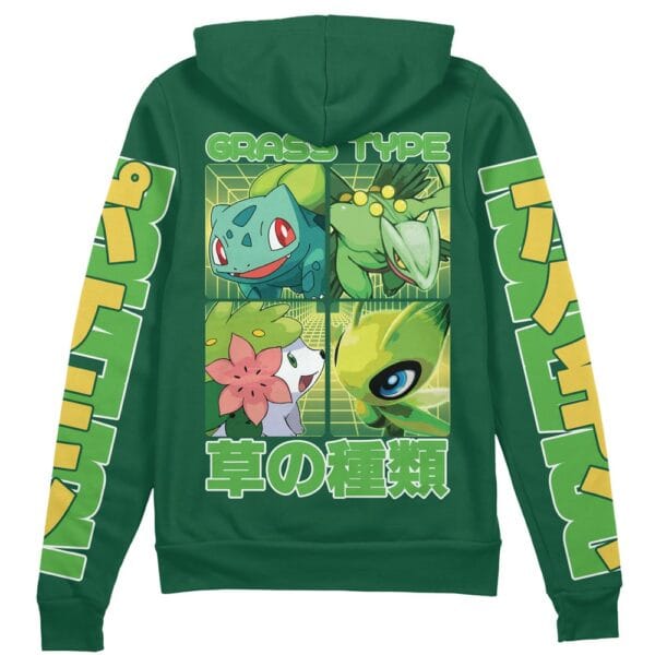 Grass Type Pokemon Streetwear Zip Hoodie Jacket