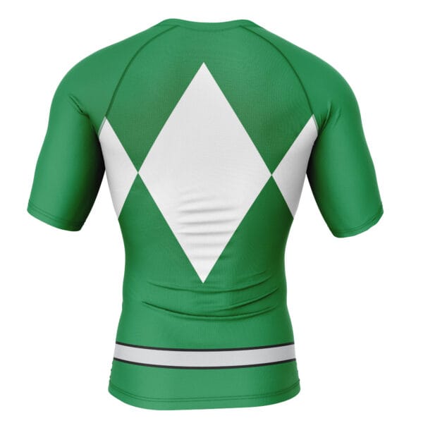 Green Ranger Mighty Morphin Power Rangers Short Sleeve Rash Guard Compression Shirt