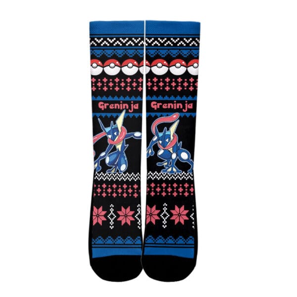 Greninja Socks Pokemon Custom Ugly Christmas Anime Socks