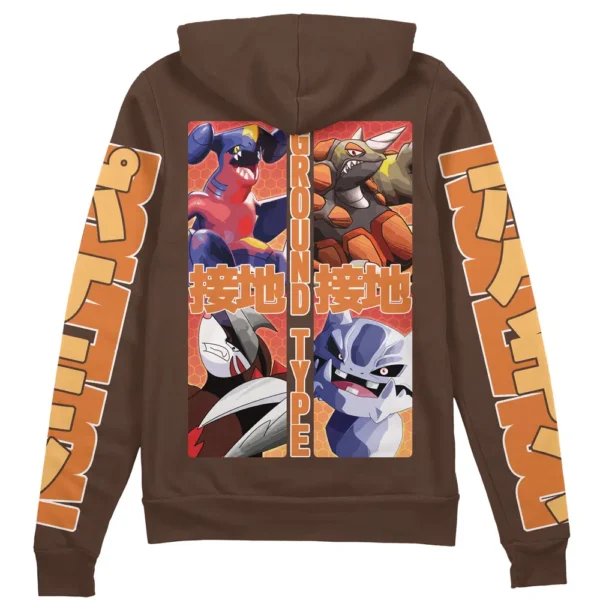 Ground Type Pokemon Streetwear Zip Hoodie Jacket