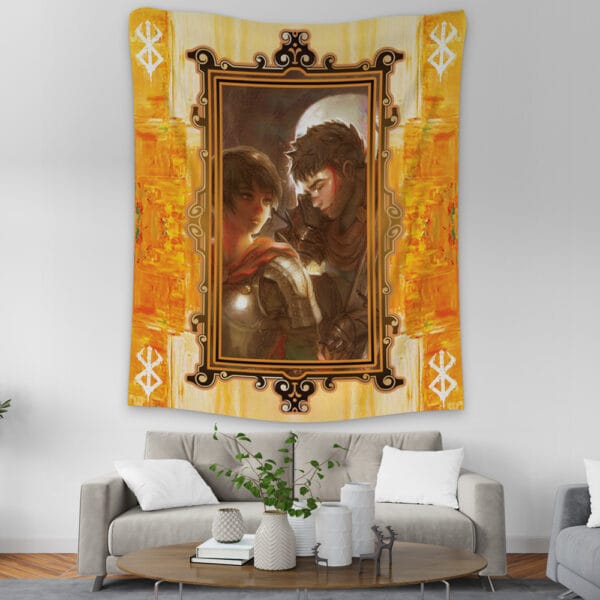 Anime Guts And Casca Berserk Tapestry