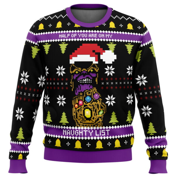 Half Of You Are On My Naughty List Thanos Ugly Christmas Sweater