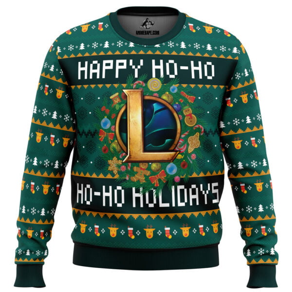 Happy Ho Ho Ho Holidays League Of Legends Ugly Christmas Sweater