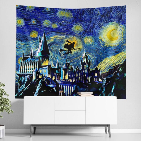 Harry Potter Starry Night Hogwarts Starry Night Tapestry