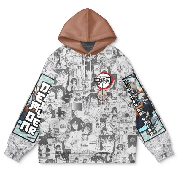 Anime Hashibira Inosuke Manga Collage Demon Slayer Streetwear Hoodie