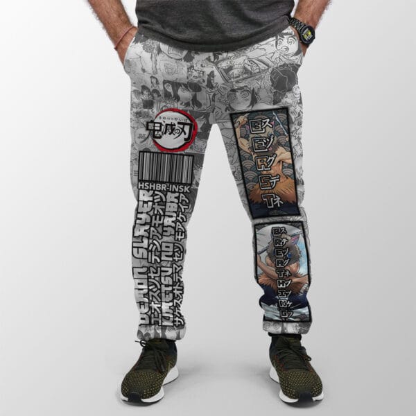 Anime Hashibira Inosuke Manga Collage Demon Slayer Streetwear Sweatpants