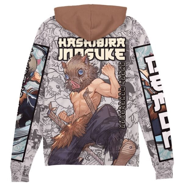 Hashibira Inosuke Manga Collage Demon Slayer Streetwear Zip Hoodie Jacket