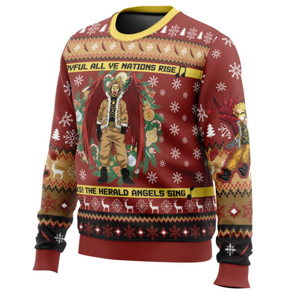 Anime Hawks Singing Christmas Song My Hero Academia Ugly Christmas Sweater