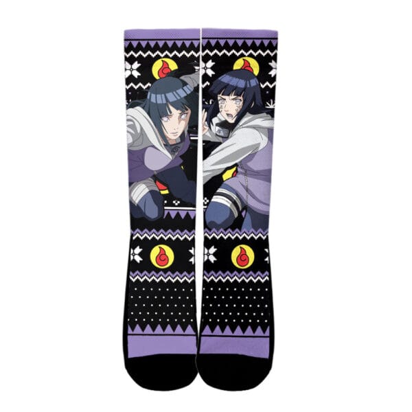 Anime Hinata Hyuga Socks Custom Ugly Christmas Anime Socks Anime