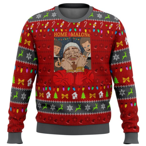 Home Malone Meme Ugly Christmas Sweater