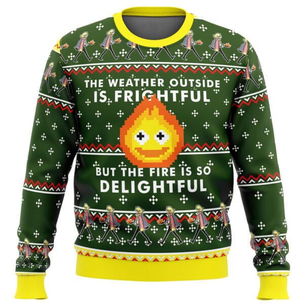 Howls Moving Castle Calcifer Fire Is So Delightful Ugly Christmas Sweater