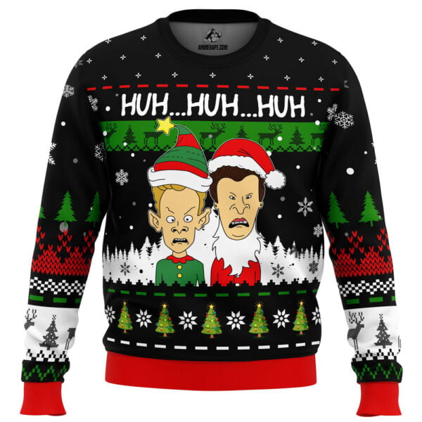 Huhhuhhuh Beavis And Butthead Ugly Christmas Sweater