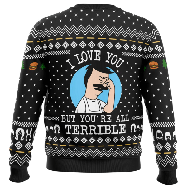 I Love You But Bobs Burgers Ugly Christmas Sweater