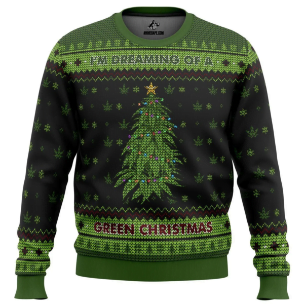 Im Dreaming Of A Green Christmas Ugly Christmas Sweater 2