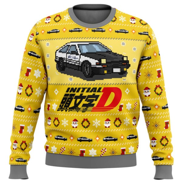 Initial D Classic Toyota Car Ugly Christmas Sweater