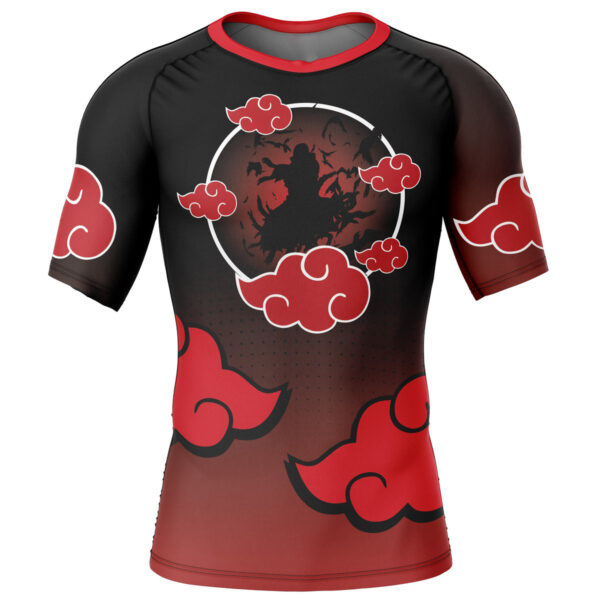 Anime Itachi Uchiha Akatsuki Naruto Short Sleeve Rash Guard Compression Shirt Anime