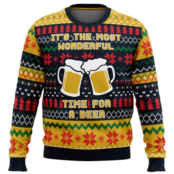 Its The Most Wonderful Time For A Beer Parody Ugly Christmas Sweater