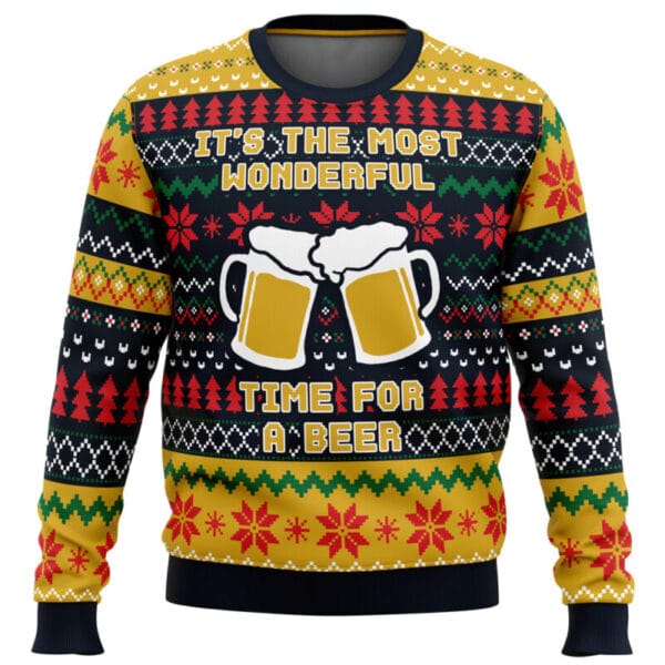 Its The Most Wonderful Time For A Beer Parody Ugly Christmas Sweater