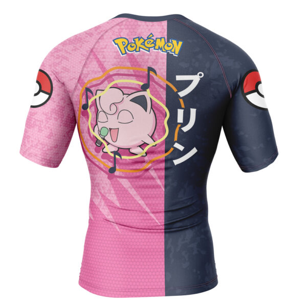 Jigglypuff Attack Pokemon Short Sleeve Rash Guard Compression Shirt