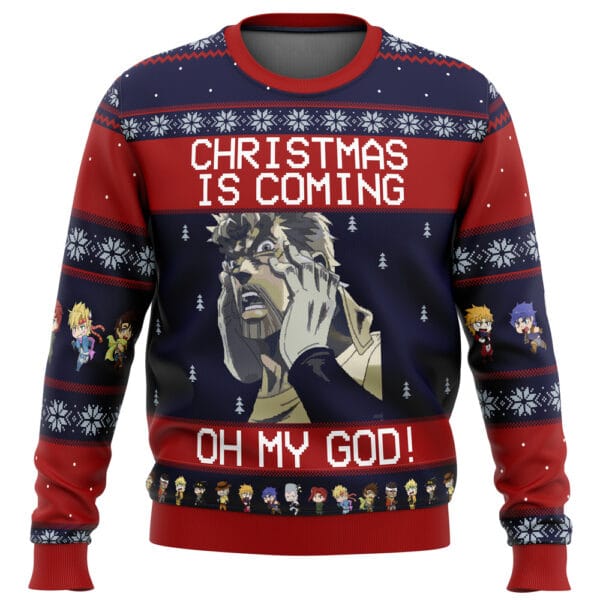 Anime Jojos Bizarre Adventure Joseph Joestar Oh My God Ugly Christmas Sweater Anime