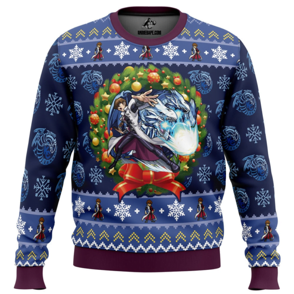 Kaiba Blue Eyes White Dragon Christmas Yugioh Ugly Christmas Sweater