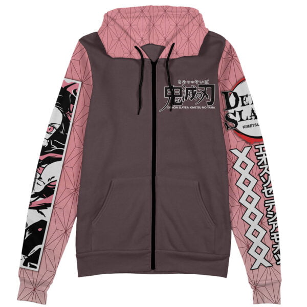 Anime Kamado Nezuko Demon Slayer Streetwear Zip Hoodie Jacket