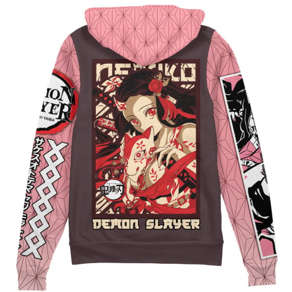 Anime Kamado Nezuko Demon Slayer Streetwear Zip Hoodie Jacket