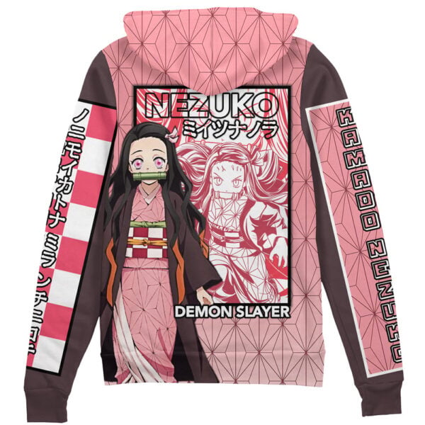 Anime Kamado Nezuko Haori Demon Slayer Streetwear Zip Hoodie Jacket