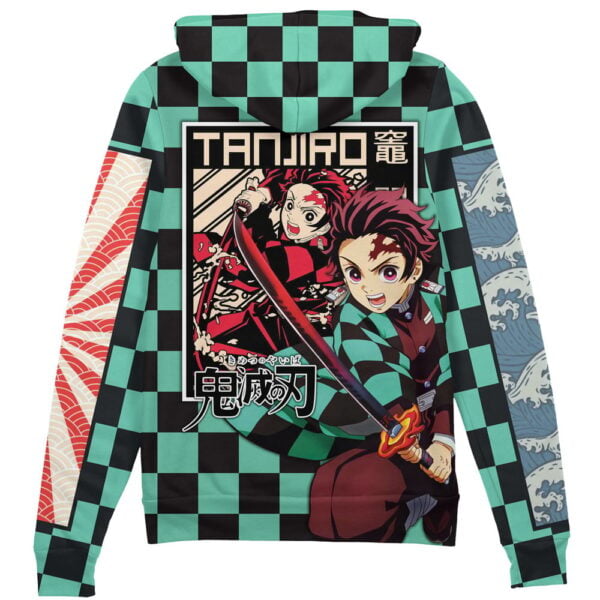 Anime Kamado Tanjiro Haori Demon Slayer Streetwear Zip Hoodie Jacket