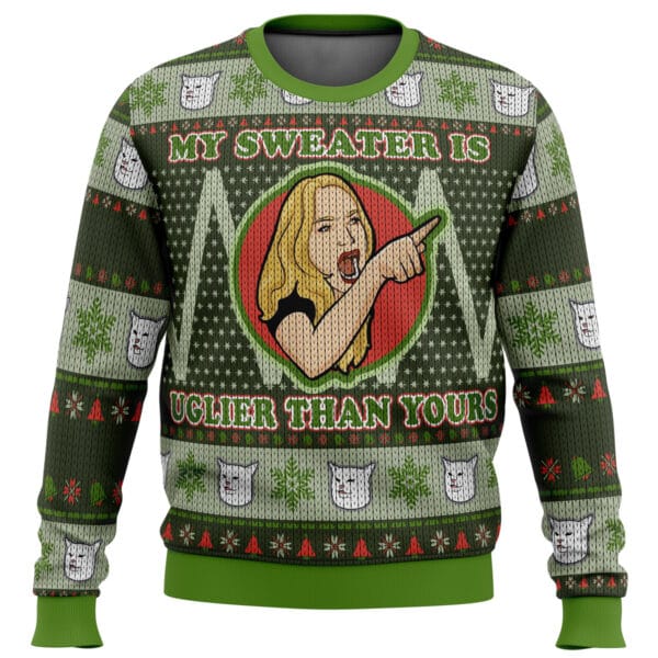 Karen Yelling At Grumpy Cat Meme Ugly Christmas Sweater