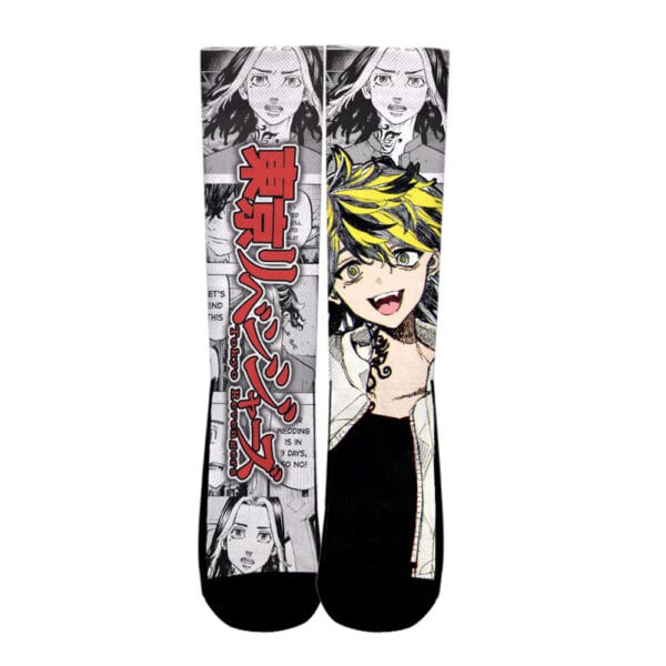 Anime Kazutora Hanemiya Socks Tokyo Revengers Custom Anime Socks Manga Style