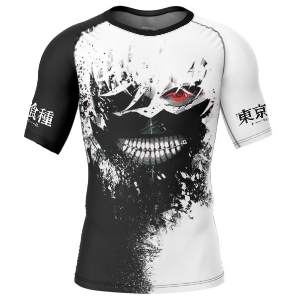 Ken Kaneki Tokyo Ghoul Short Sleeve Rash Guard Compression Shirt