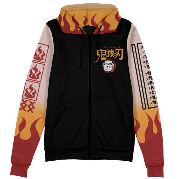 Anime Kyojuro Rengoku Demon Slayer Streetwear Zip Hoodie Jacket