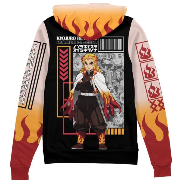 Anime Kyojuro Rengoku Demon Slayer Streetwear Zip Hoodie Jacket