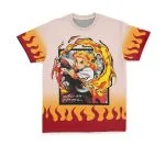 Anime Kyojuro Rengoku Haori Demon Slayer Streetwear Tshirt