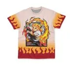 Anime Kyojuro Rengoku Haori Demon Slayer Streetwear Tshirt