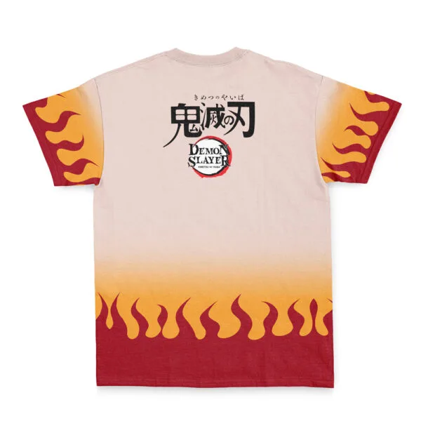 Anime Kyojuro Rengoku Haori Demon Slayer Streetwear Tshirt