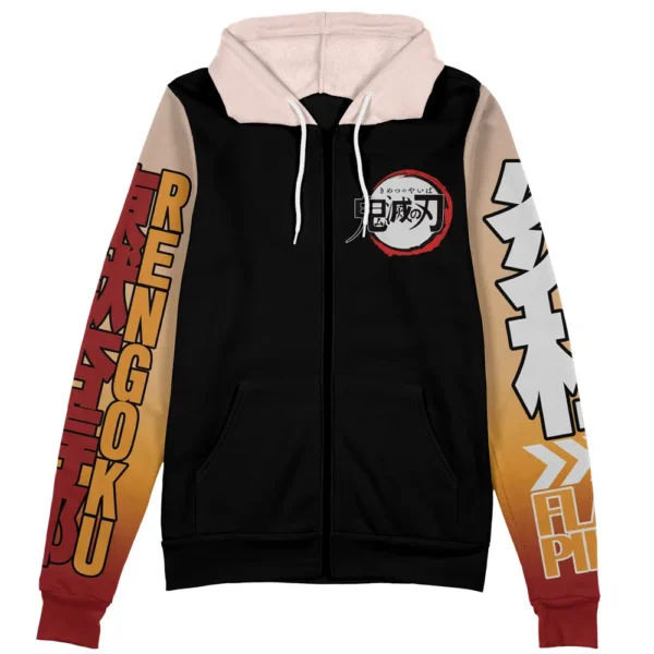 Kyojuro Rengoku V2 Demon Slayer Streetwear Zip Hoodie Jacket