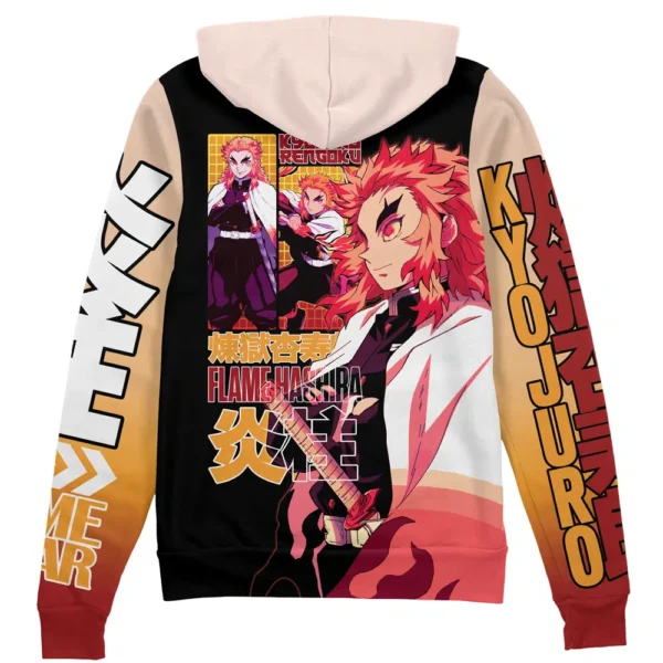 Kyojuro Rengoku V2 Demon Slayer Streetwear Zip Hoodie Jacket