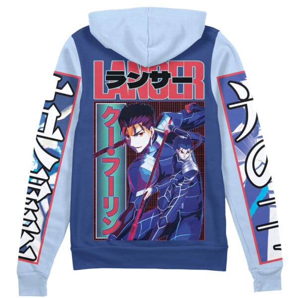 Lancer Fate Stay Night Unlimited Blade Works Streetwear Zip Hoodie Jacket