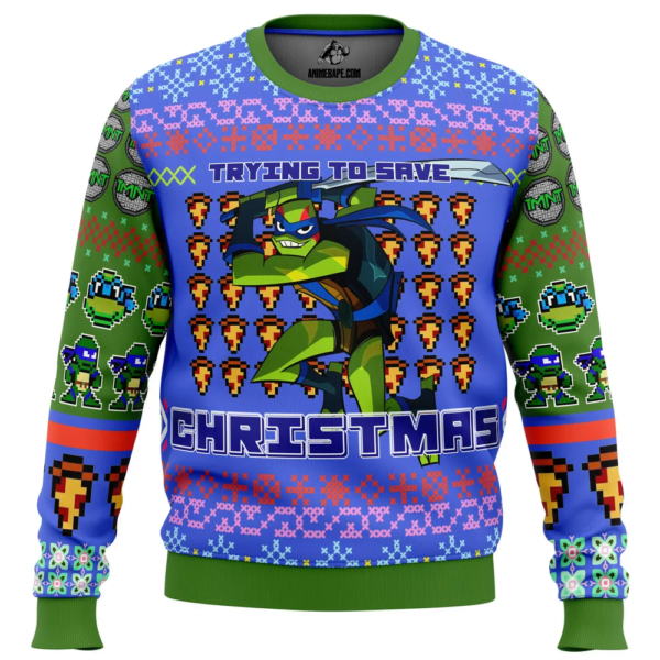 Leonardo Rise Of The Teenage Mutant Ninja Turtles Ugly Christmas Sweater