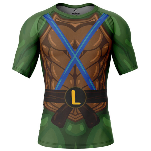 Leonardo Teenage Mutant Ninja Turtles Short Sleeve Rash Guard Compression Shirt