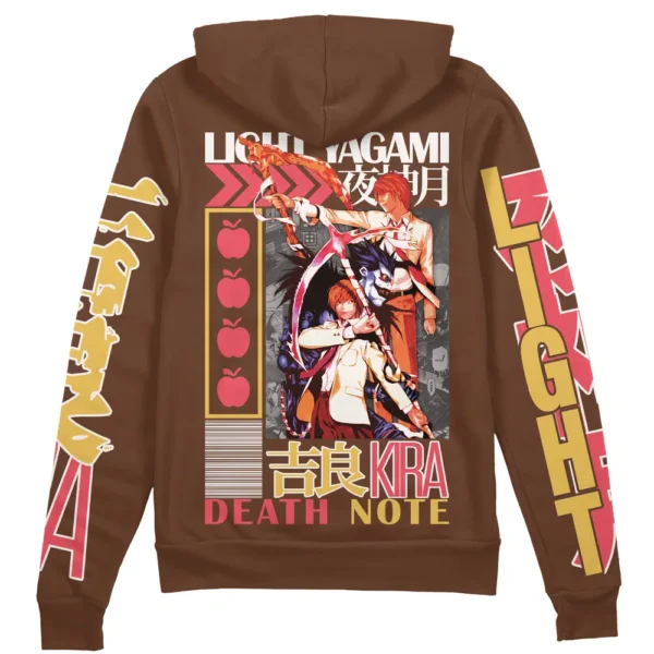 Anime Light Yagami Death Note Streetwear Zip Hoodie Jacket Anime