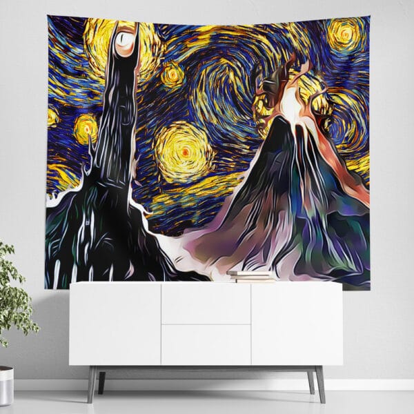 Lord Of The Rings Starry Night Mordor Starry Night Tapestry