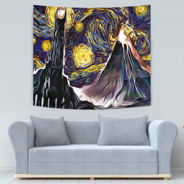 Lord Of The Rings Starry Night Mordor Starry Night Tapestry