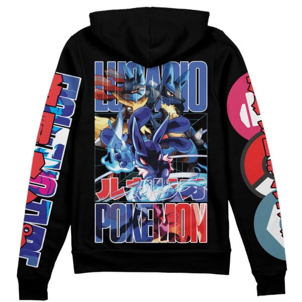 Lucario Pokemon Streetwear Zip Hoodie Jacket