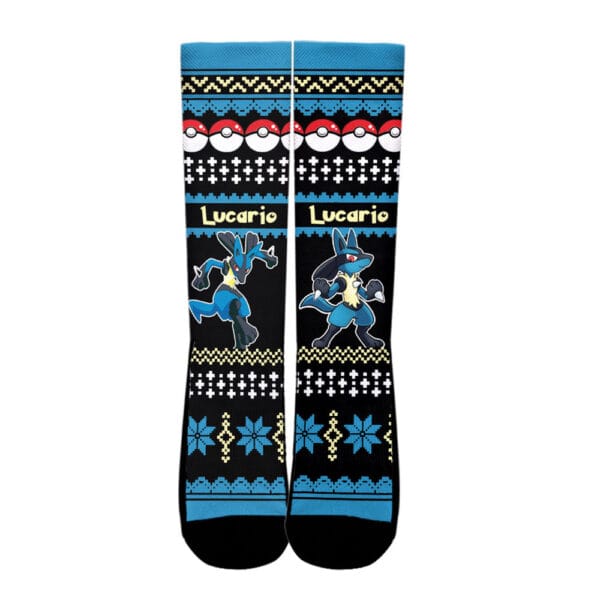 Lucario Socks Pokemon Custom Ugly Christmas Anime Socks